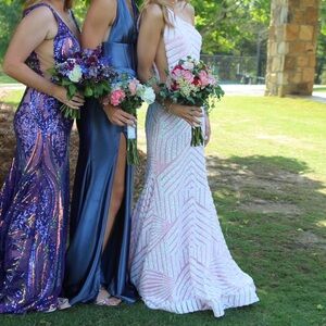 Jovani Prom dress size 4 in light pink one shoulder